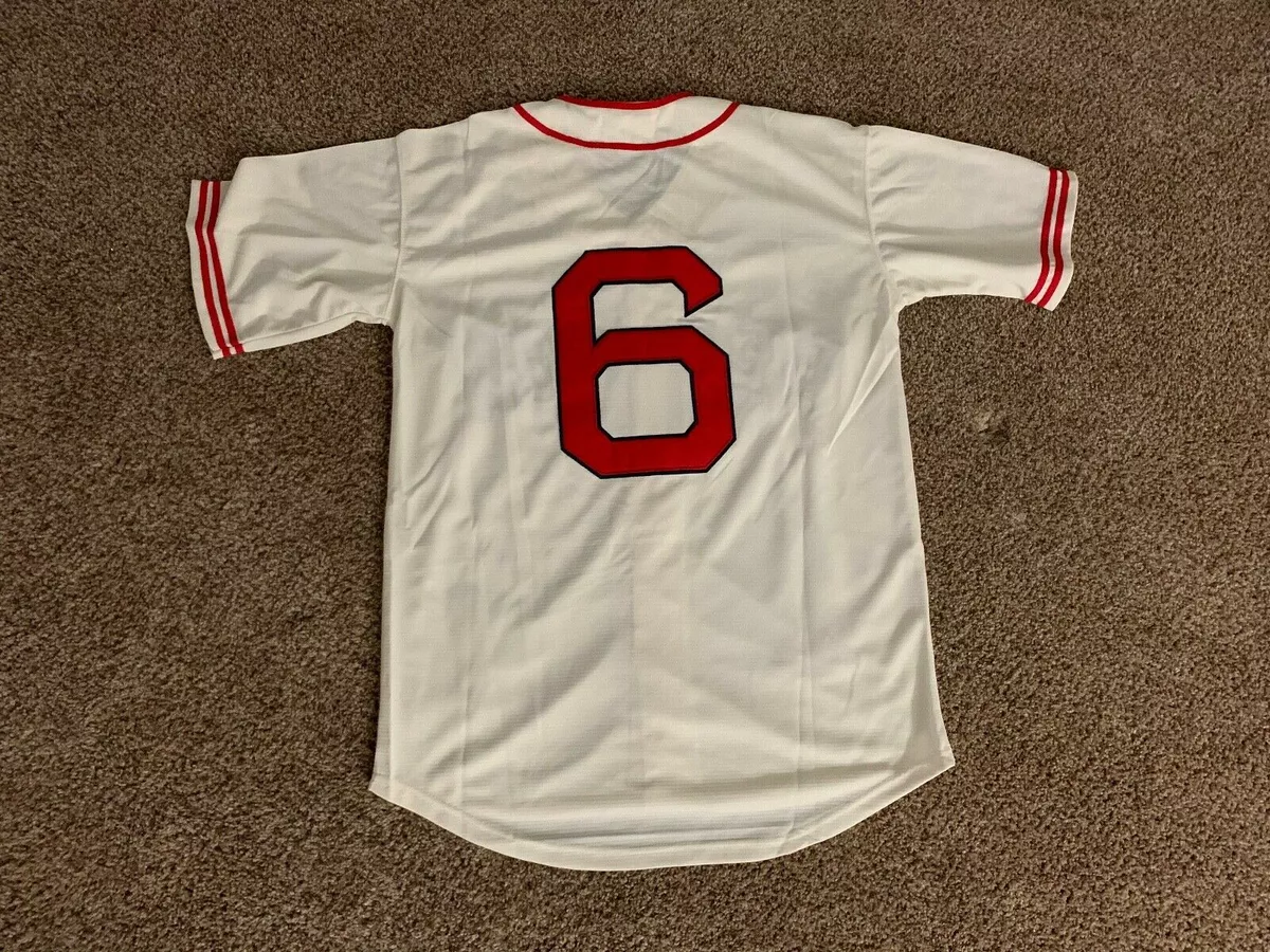 BOSTON RED SOX #6 JOHNNY PESKY STITCHED THROWBACK CREAM JERSEY NWT