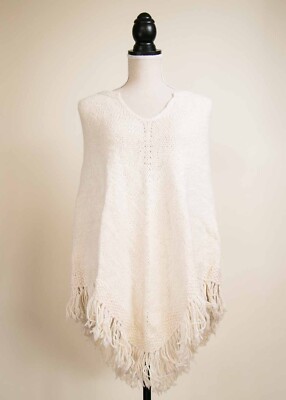 Bianca Poncho in Raw Beige (100% Baby Alpaca)