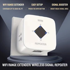 300Mbps WIFI Range Extender Wireless Signal Repeater Coverage Up to 4500 Sq. Ft