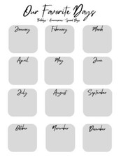 Perpetual Birthday Anniversary Calendar