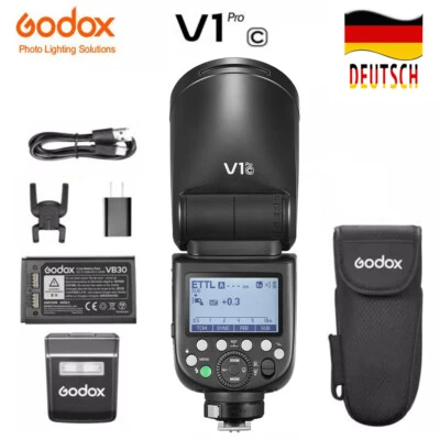 DE Godox V1Pro-C Flash TTL Speedlight 2.4G Wireless con flash esterno per Canon