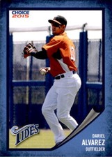 2015 Norfolk Tides Choice #15 Dariel Alvarez Camaguey Cuba Baseball Card
