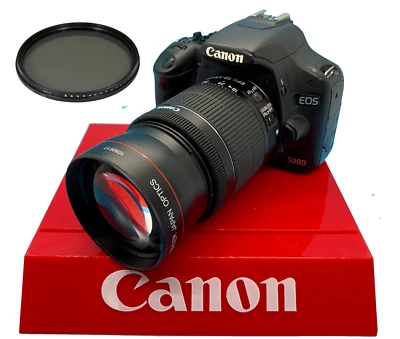 VIVITAR/XIT FOR CANON ZOOM LENS FOR CANON EOS REBEL + SOLAR ECLIPSE FILTER FOR XT 7D T6 T6S T7 T3 T3I
