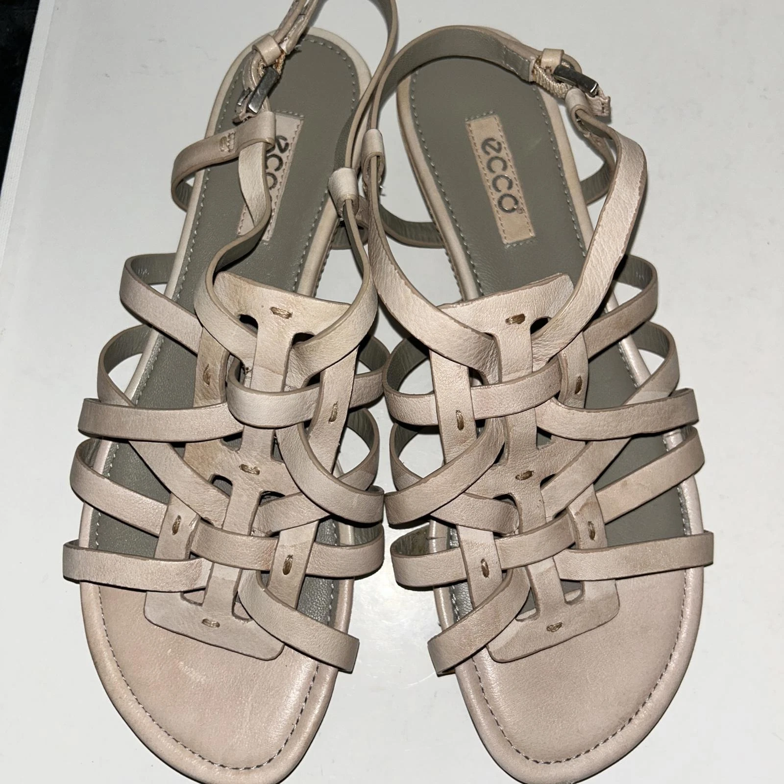 Ecco sandalo piatto in pelle blush taglia 39