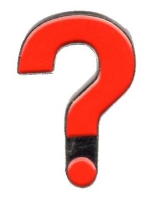 Fragezeichen Pin Anstecker. ? Arzt. Roter Ausruf.  Metall Emaille. 