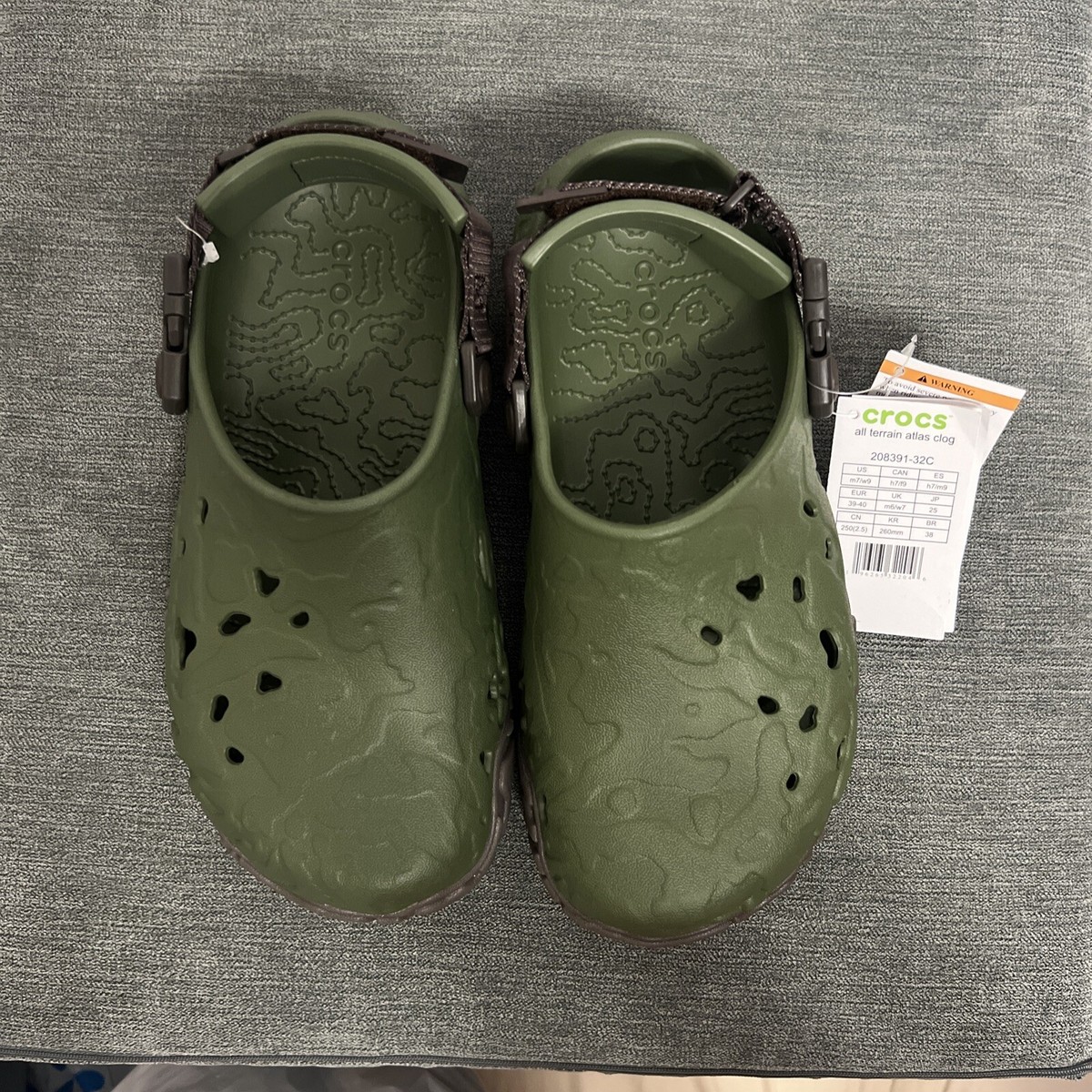 CROCS All Terrain Atlas Clog Army Green Espresso 208391-32C Men’s 7 Women’s 9 Crocs All Terrain Atlas Clog Agr/Esp Army Green/Espresso  main image 2