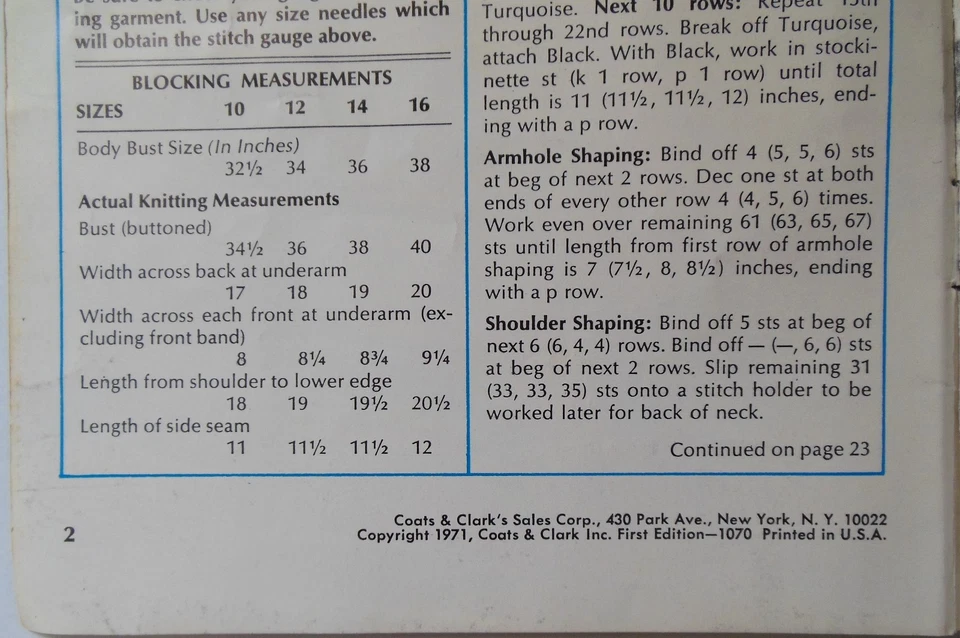 COATS & CLARK'S BOOK # 211 THE SWEATER STORY 1971 & # 170-B LEARN HOW BOOK - Image 4 of 4