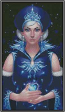 The Blue Heart Sorceress Counted Cross Stitch Chart #36-109 