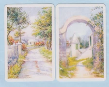 Playing Swap Cards  GENUINE 2 only single PASTEL SCENES by C TUCKER