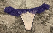NWT VICTORIA'S SECRET DREAM ANGELS SMOOTH PURPLE LACE KEYHOLE RARE THONG PANTIES