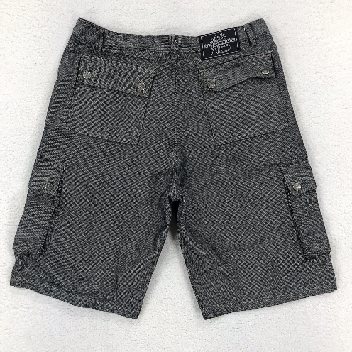 Barcode Shorts Mens 36x13.5 Gray Denim Cargo Appx 35x12 Hike