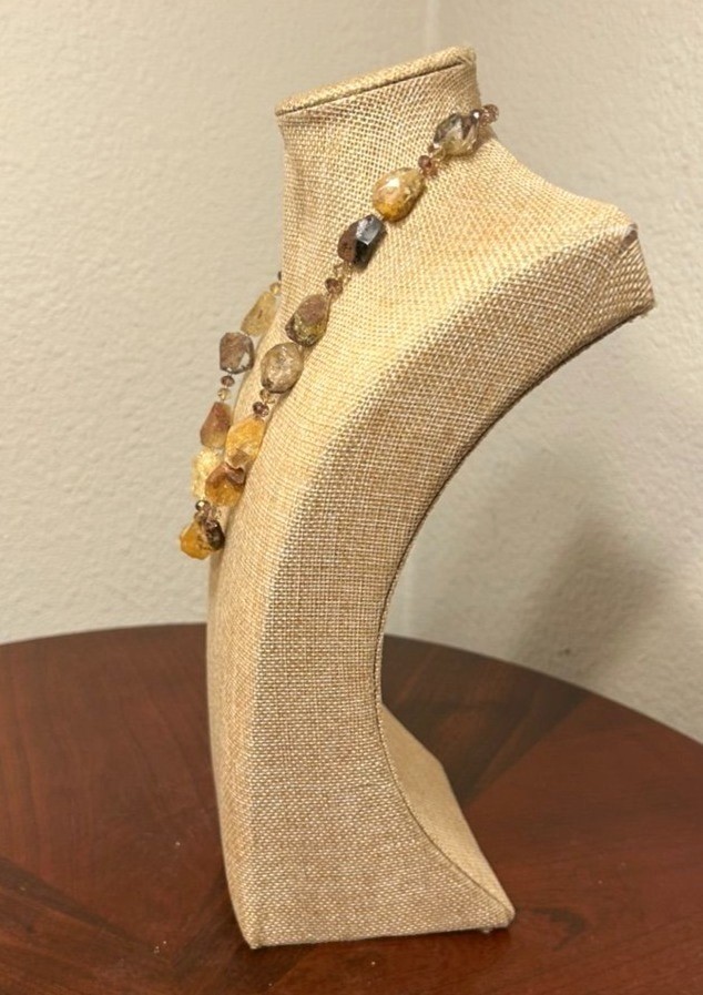 Multicolor Agate/Stone & Beaded Statement Necklace - image 2