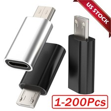 200x Type C Female to Micro USB Male Port Converter Charge Data Sync Adapter Lot