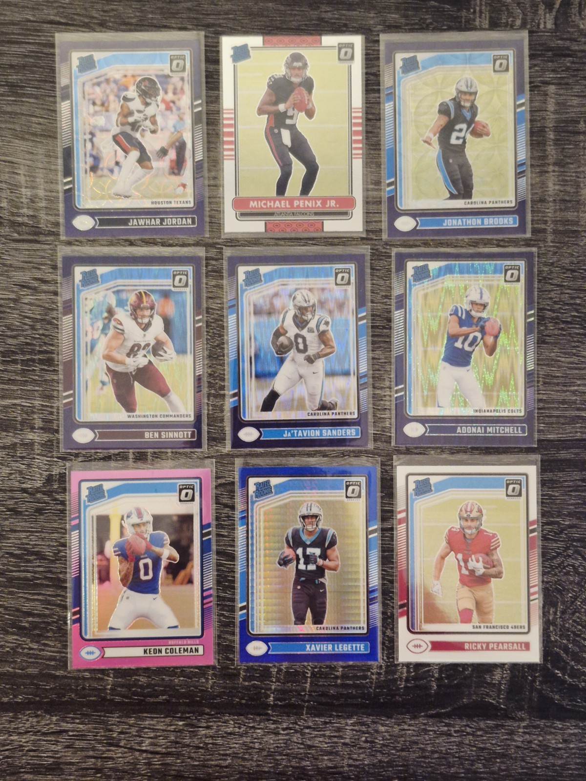2024 Panini Donruss Optic Football Rated Rookie 9 Card Lot RC Purple/Pink Prizm