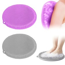 2 Pack Shower Foot Scrubber  Back Scrubber Wall Mounted Brush Mat Exfoliating