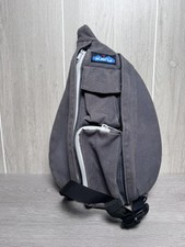KAVU Rope Sling Bag Backpack Crossbody Charcoal Grey Canvas Outdoor Travel