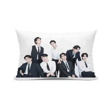 Rectangular Pillow Cover (Different Sides)｜Polyester - bts-black-white-sham