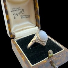 4.4g Antique Vintage Georgian Sterling Silver 925 Chrysoberyl Band Ring S 4.75