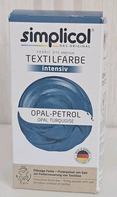 3x Simplicol  intensiv Textilfarbe - Opal Petrol (blau/grün) 