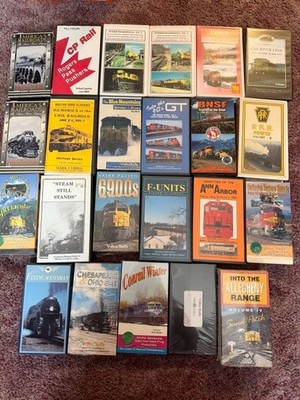 Huge Lot of 24 Train Videos - VHS Tapes