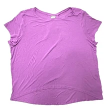 Athleta Womens Large Purple Short Sleeve Athletic Gym Active Top Jersey Oversize