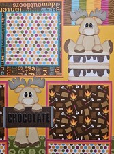 Premade 12x12 Scrapbook Pages Handmade Layout Camping Smores PCC
