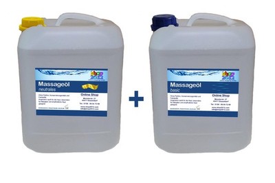 Massageöl 20 liter (neutrales 10L + basic 10L)