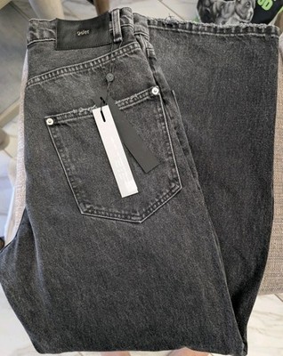 9dcc Black Vintage Black Denim Jeans Wide Leg Baggy Men's Size 30x32