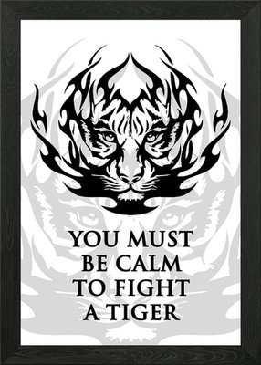 Tiger Thai Proverb Framed Wall Art Poster Canvas Print Picture