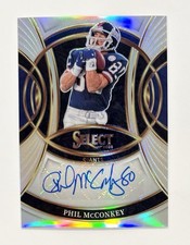 2025 Panini Select Phil McConkey Silver Prizm Auto #SP-PMY Giants Autograph