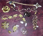 Vintage  Trifari Costume Jewelry Lot Necklaces Brooches Earrings 11 Pieces