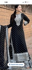 Bollywood Partywear Salwar Kameez Suit Stitched, Black Ready To Wear  