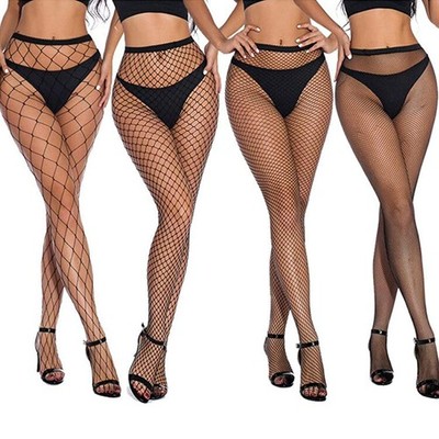 Damen Mesh Strumpfhose Halterlose Netzstrumpfhose Pantyhose Fishnet Strümpfe DE
