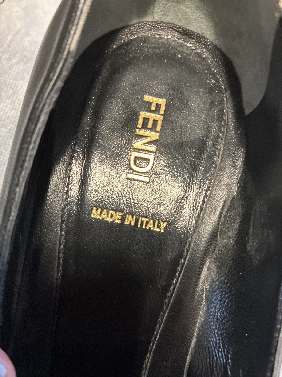 Fendi Authentic Solid Black Leather High Heel Pum… - image 7