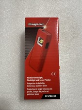 Snap On Cob Pocket Flood Light/flash Light Laser Torch In Red New