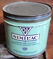 Caja de lata litográfica vintage Similac A Food for Infants M&R Dietetic Laboratories EE. UU.