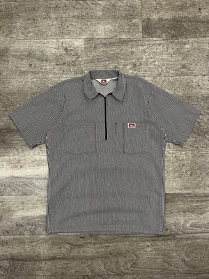 Vtg Ben Davis Half Zip Up Stripe Shirt Size M Made in USA