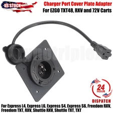 For EZGO TXT RXV Charger Port Cover Plate Adapter Lithium Battery & 120V Plug US