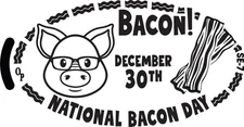 December 30th **NATIONAL BACON DAY** "EAT BACON" Elongated Copper Penny