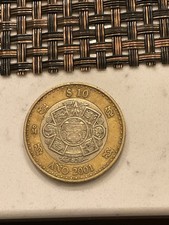 2001 Mexico 10 Ten Pesos Ano Estados Unidos Mexicanos Moneda Rare Coin (#1178)