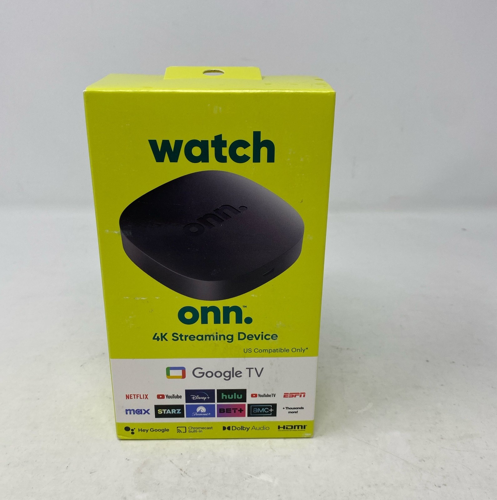 ONN Google TV 4K HD Streaming Box With Voice Control Google Assistant 2GB Ram