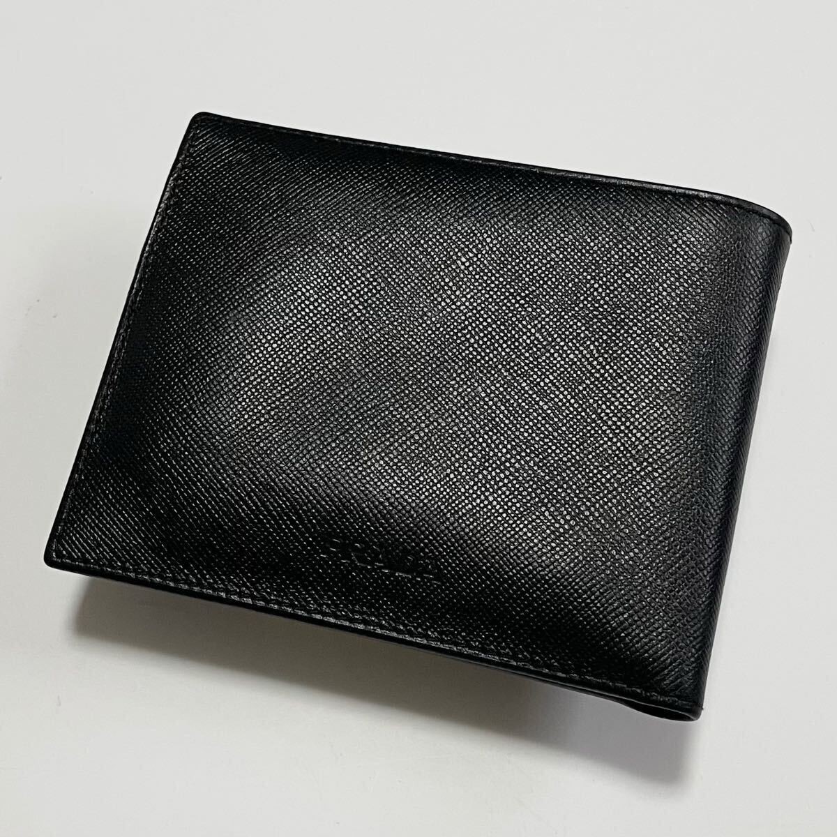 Prada Saffiano Leather Bifold Wallet with Card Holder in Excellent Condition