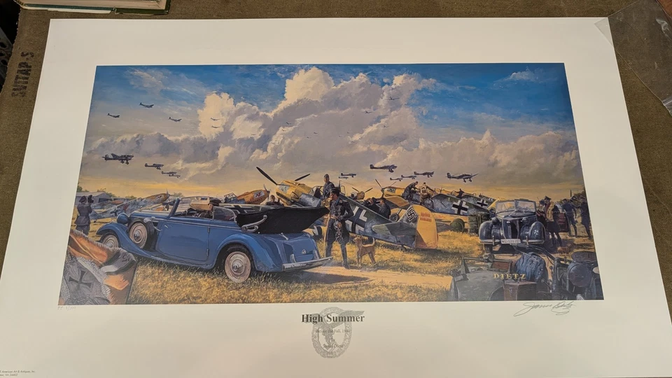 James Dietz High Summer ~WW2 ~ Artist Signed ~ damaged print, - Image 1 of 4
