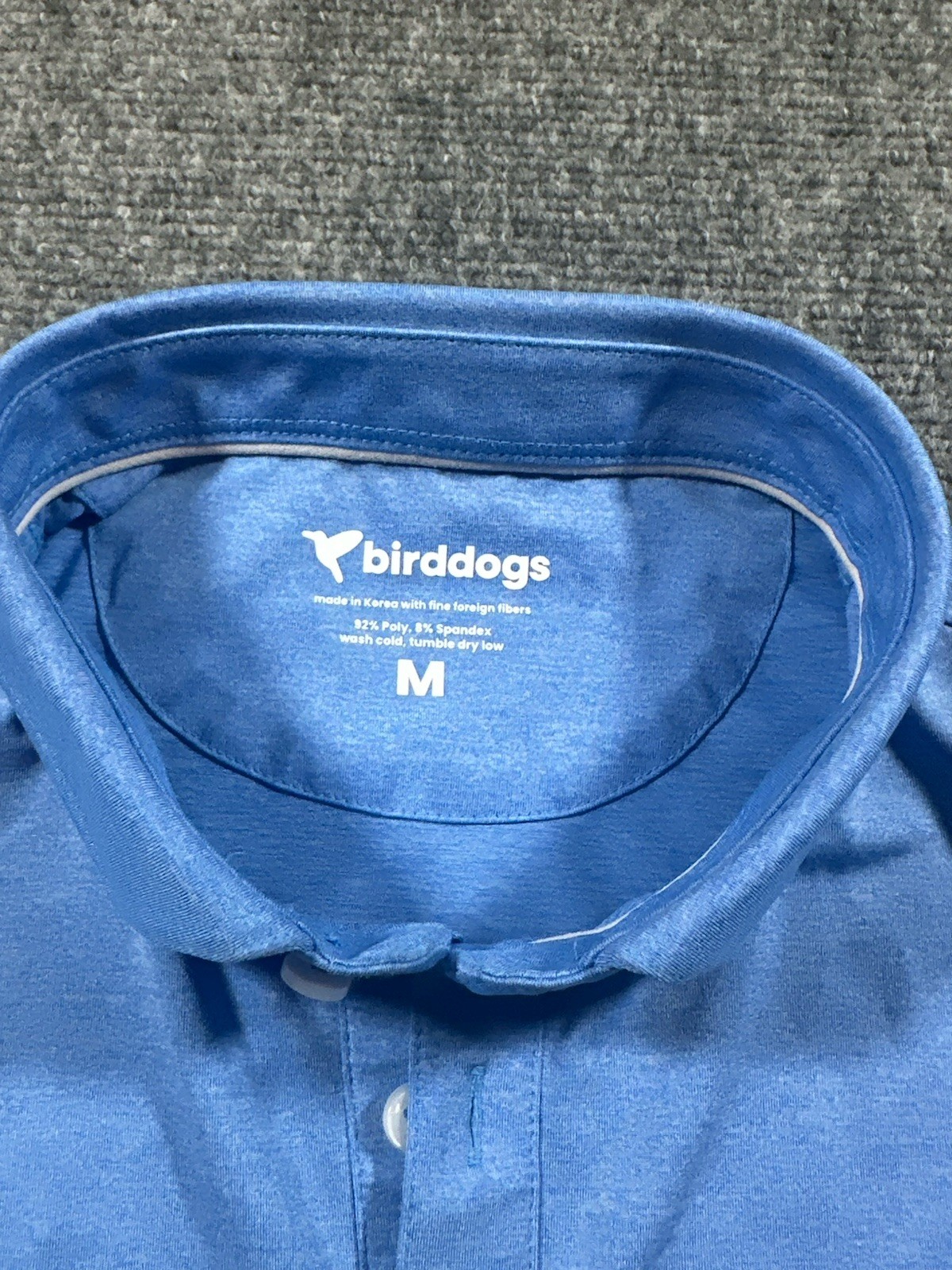 Bird Dogs Men’s Medium Solid Blue Performance Pol… - image 3