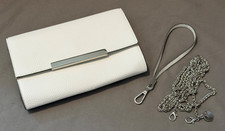 AFKOMST Small Clutch Purse for Women Formal Evening Bag Crossbody/Wristlet WHITE