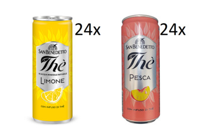 Testpaket San benedetto Eistee The' Pfirsch-Zitrone Dose erfrischend 48 x 330ml