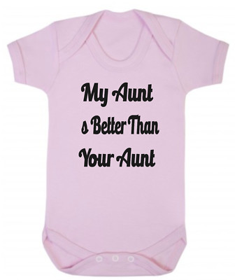 Meine Tante ist besser als deine blau oder rosa Baumwolle Baby Body Nichte Neffe