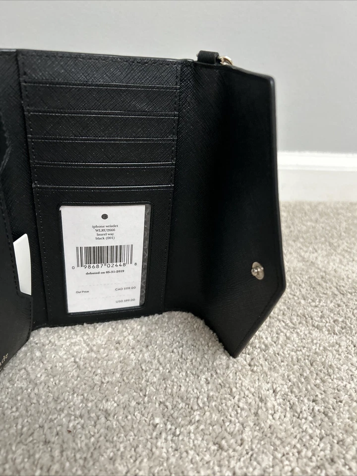 Auténtico estuche accesorio de cuero negro Kate Spade - WLRU2666 Foto 3 de 4