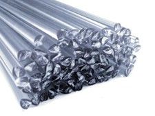 Drut spawalniczy z tworzywa sztucznego PVC-U twardy 6mm trójkątny przezroczysty 25 prętów