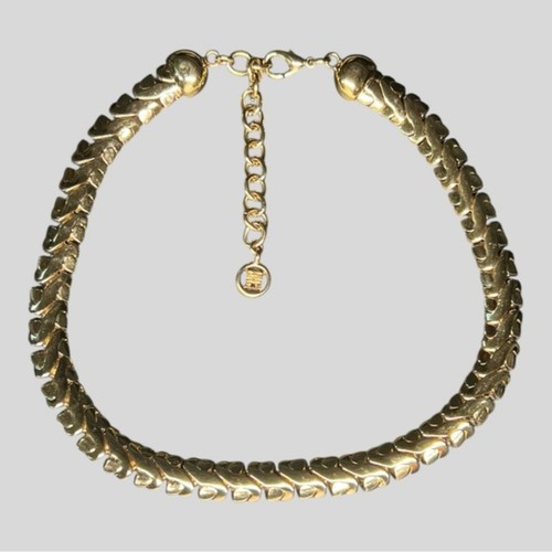 Collar de eslabones aplanados chapado en oro vintage GIVENCHY 16"-20" ajustable - Imagen 3 de 7